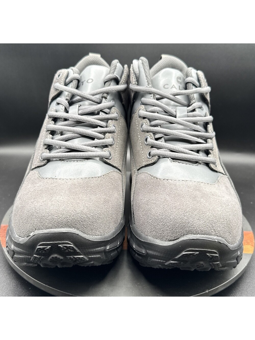 CALTO Men's Invisible 4" Height Increasing Elevator Chunky Hiker Bottom Sneakers